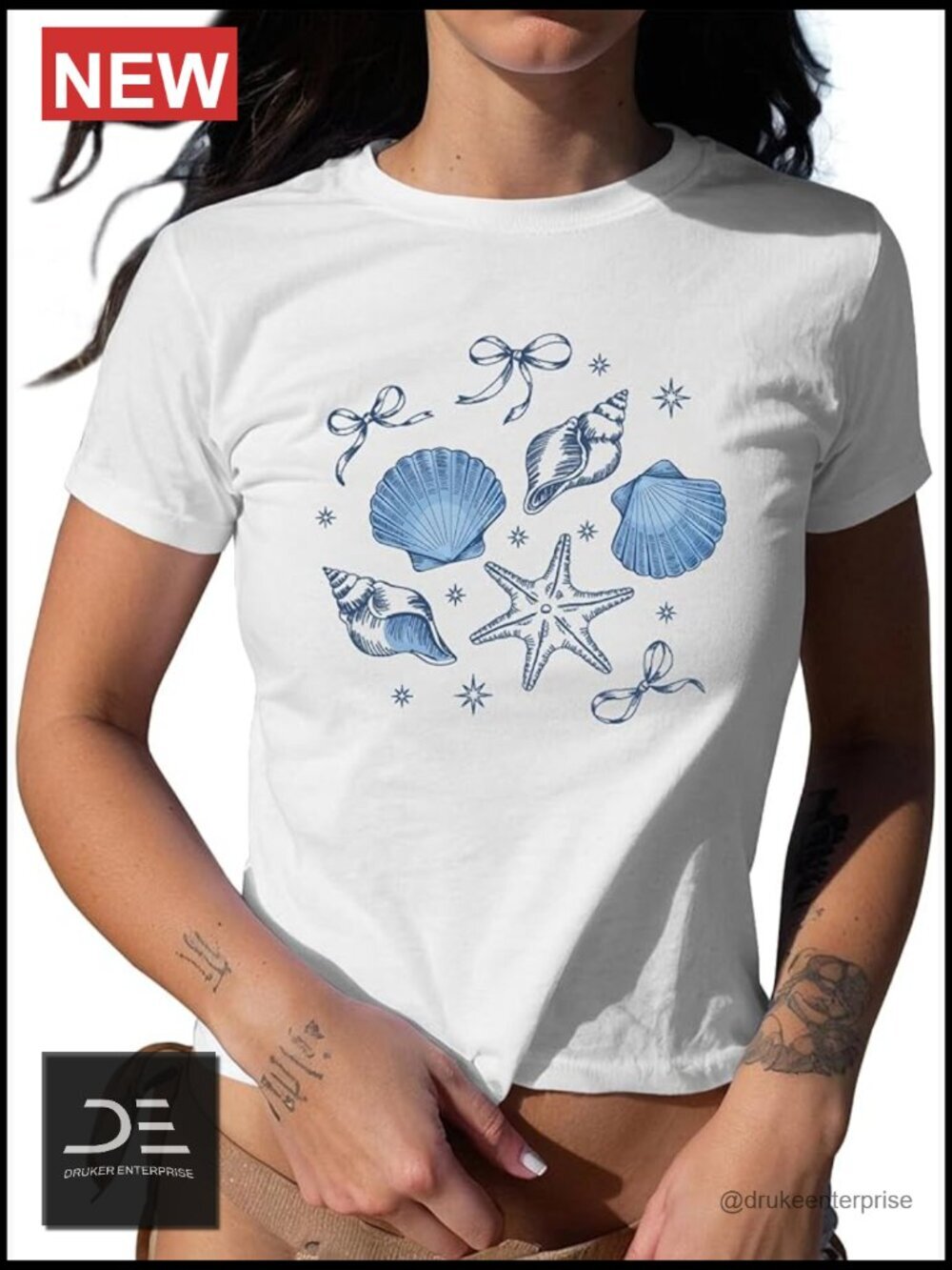 Y2k Baby Tee - Bow Print Short Sleeve Crop T Shirt
